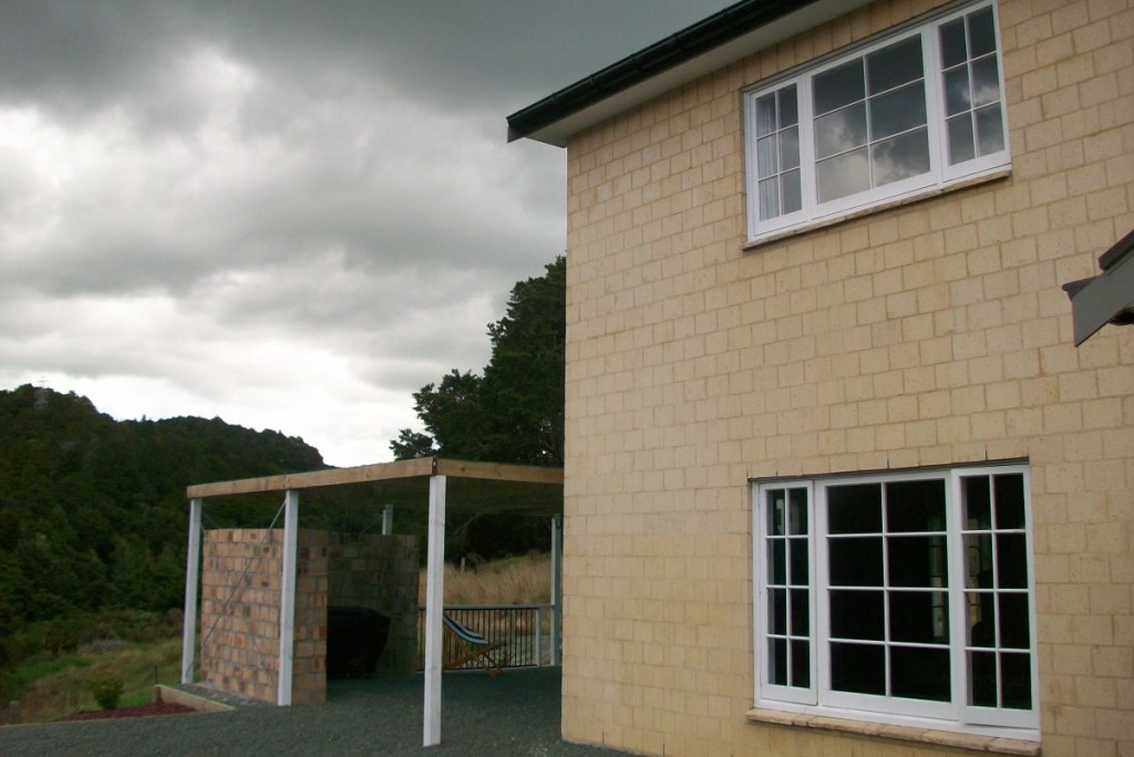 Front of house with bbq area